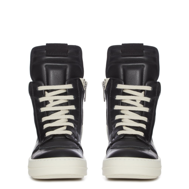 RICK OWENS GEOBASKETS IN MOUSSE LEATHER - Thumbnail (Preview) 2