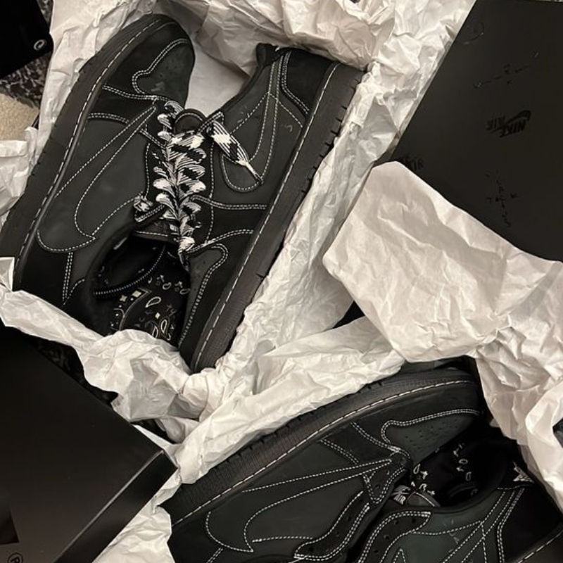 Travis Scott x Nike Air Jordan 1 Retro Low OG SP 'Black Phantom' ❦ - Thumbnail (Preview) 5