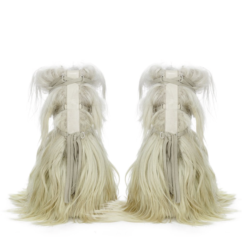 MONCLER + RICK OWENS FW23 BIGROCKS IN ACID GOAT FUR - Thumbnail (Preview) 4