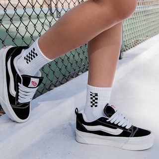 Vans Knu Stuck Platform WMNS Black White Us Version Rare Ss - Thumbnail 3