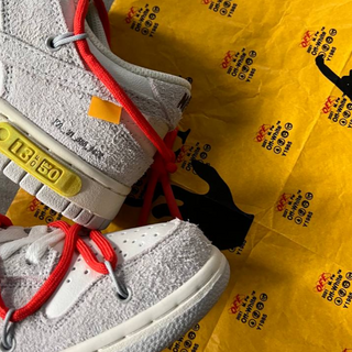 Off White x Nike Dunk  Low “Lot 13” Suede - Thumbnail 4