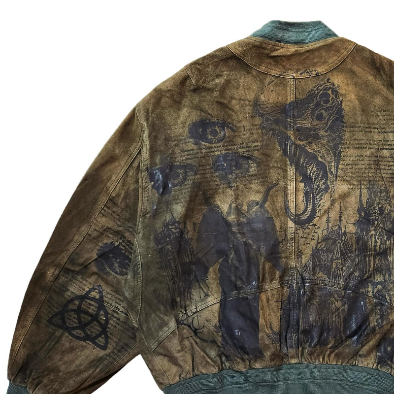 “Essays on Chaos” Custom Oversized Suede Jacket (XXL) Main Image