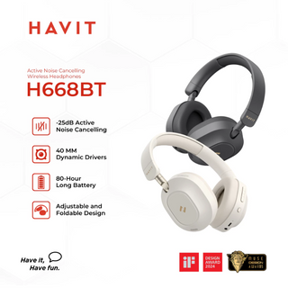 HAVIT H668BT Headphone | Active Noise Cancellation | Super Long Battery-life | DualDevice Connection