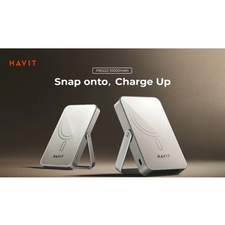 HAVIT PB5222 10000mAh Powerbank | With Magnetic Wireless Power Bank & Holder | Aluminium Alloy