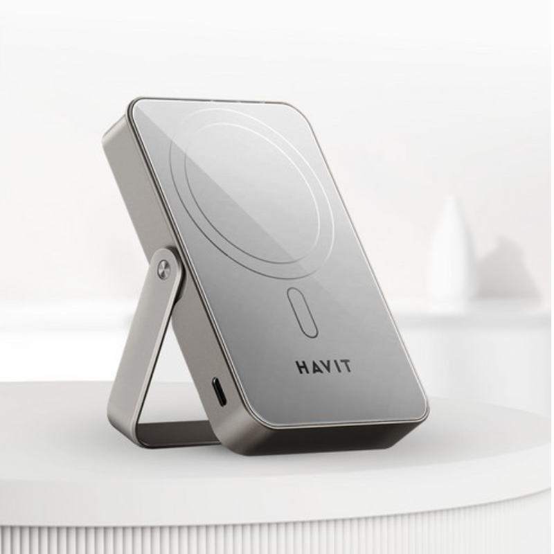 HAVIT PB5222 10000mAh Powerbank | With Magnetic Wireless Power Bank & Holder | Aluminium Alloy