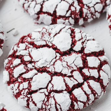 Red Velvet Crinkle Cookies 