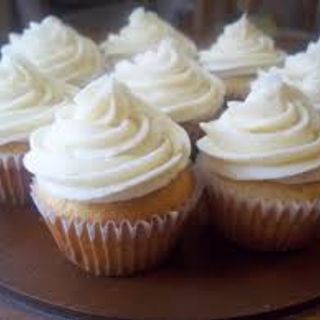 Vanilla cupcake with vanilla icing Image