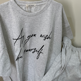 As you wish be yourself two piece light gray