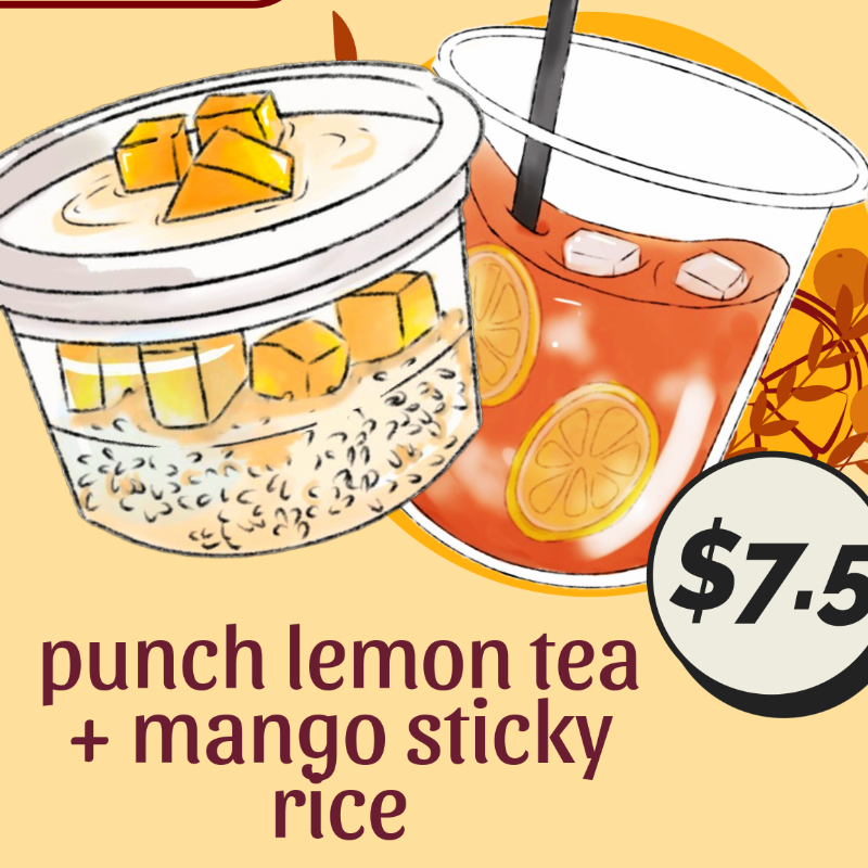 Combo B ( Punch Lemon Tea + Mango Sticky Rice ) Main Image