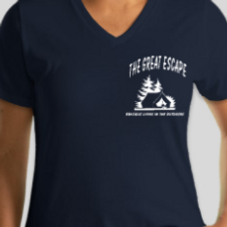Navy Blue V-Neck 100% cotton t-shirt