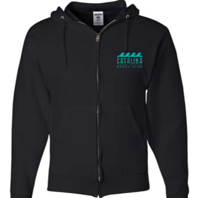 Catalina Jet Black Full Zip Sweatshirt