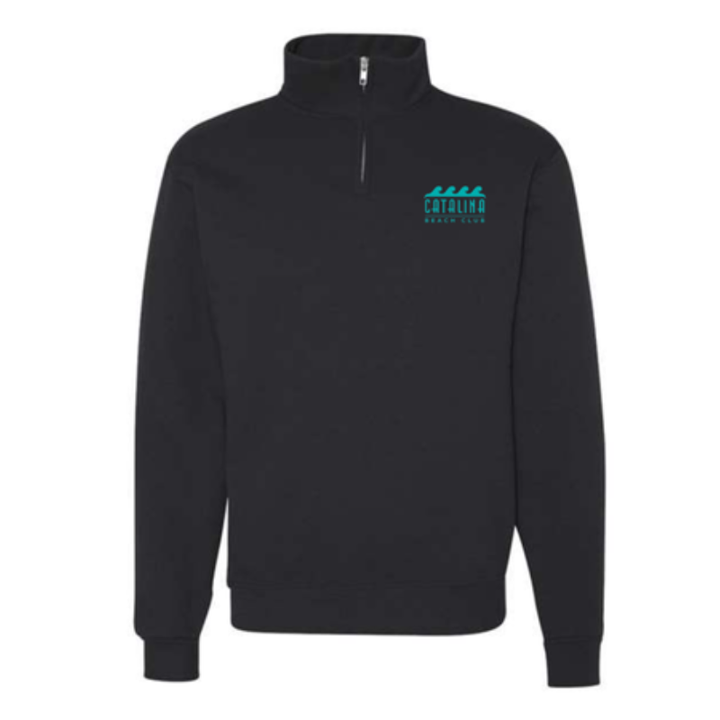 Catalina Jet Black Collar Quarter-Zip Sweatshirt