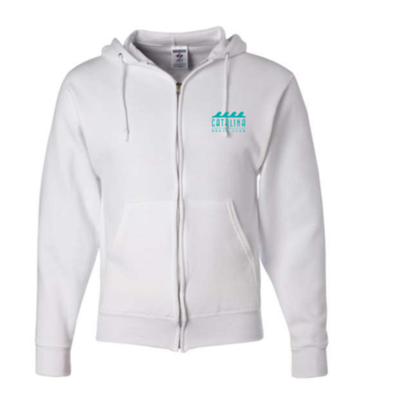 Catalina White Full Zip Sweatshirt