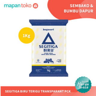 SEGITIGA BIRU TERIGU TRANSPARANT PCK 1000G KARTON (12 PCS)