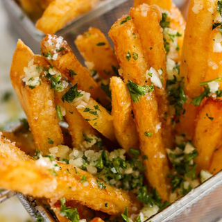 Wings and garlic Parmesan fries 