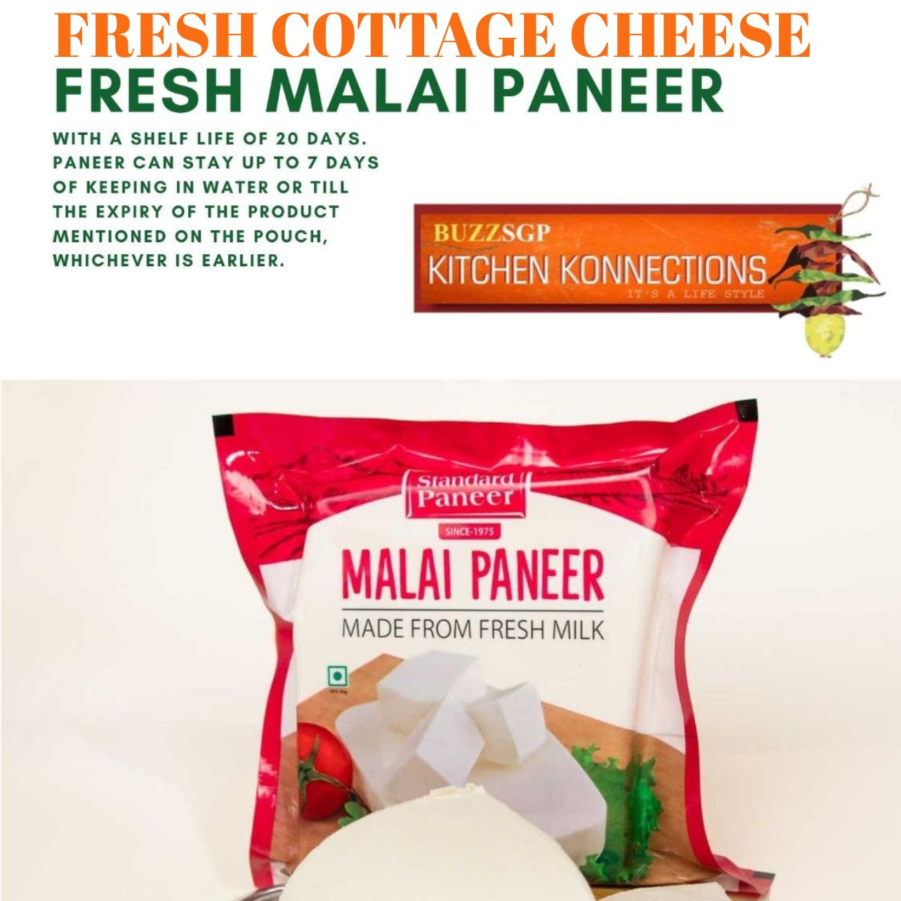 Fresh Cottage Cheese/Paneer 500gms  Main Image