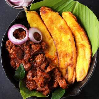 Pazhampori and Beef curry