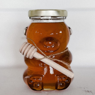 12 oz - Texas Local Raw Honey Bear Glass Jar