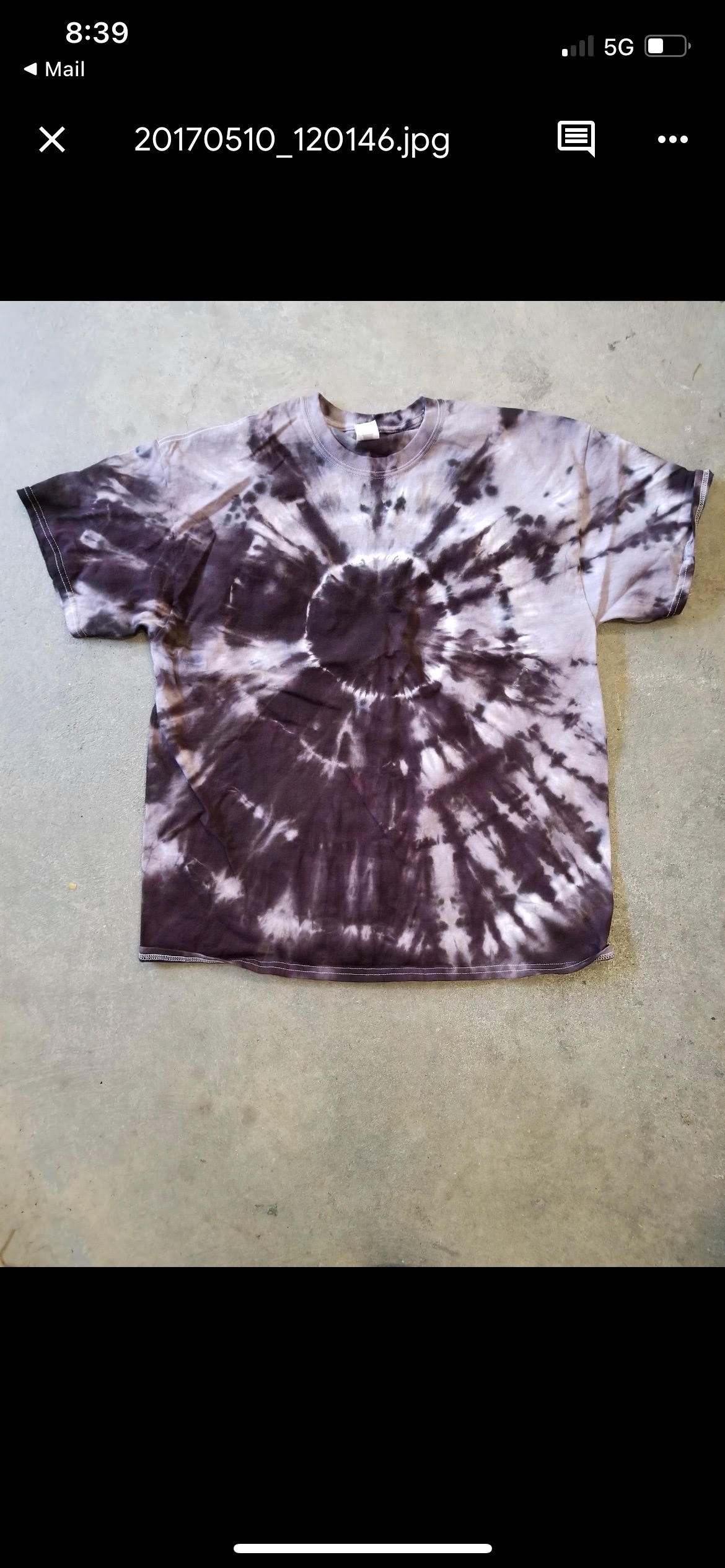 Brown and White Tie Dye Short Sleeve Shirt Main Image