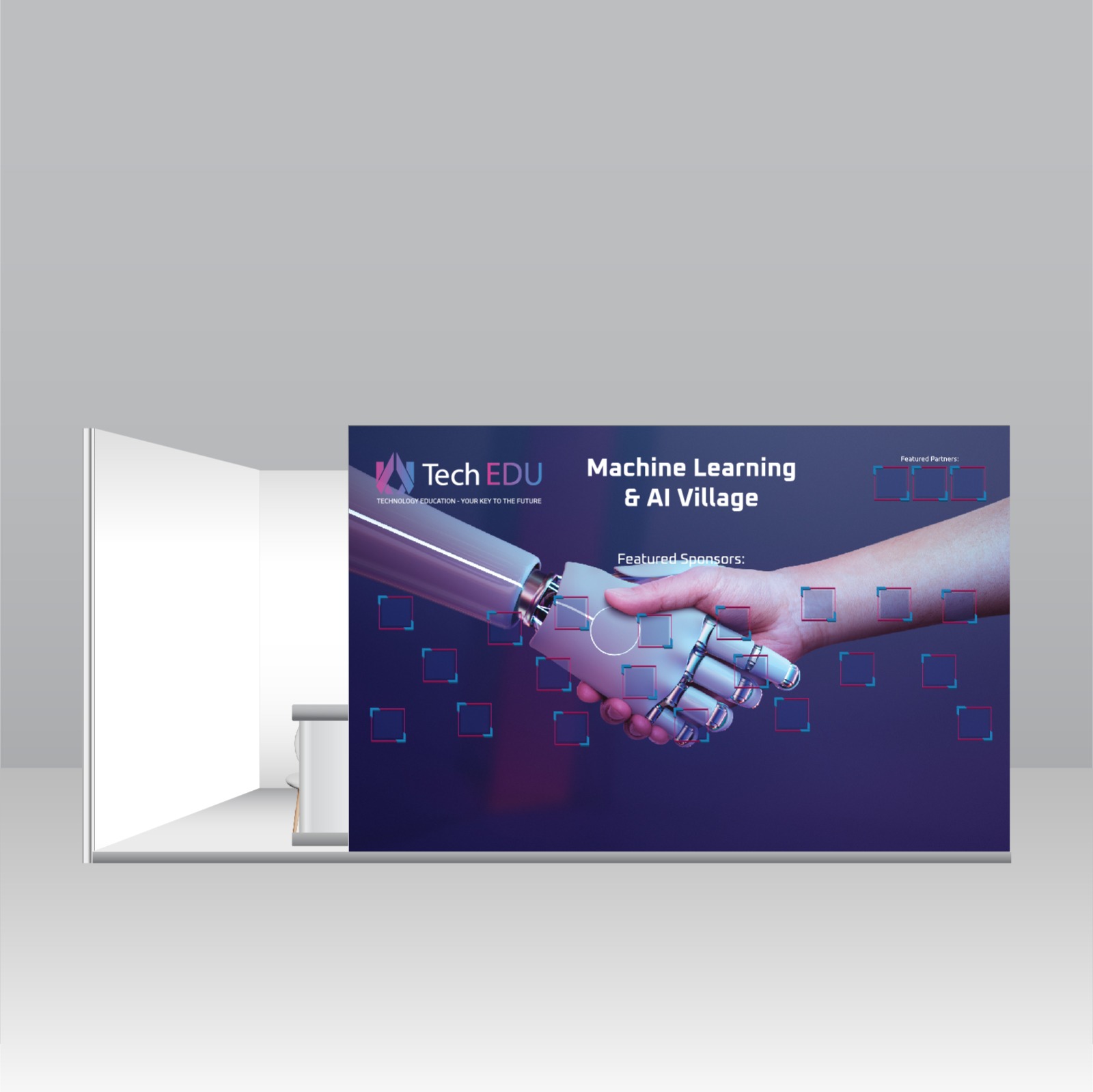 Logo placement in Village entrance, booklet, tutorial sheet