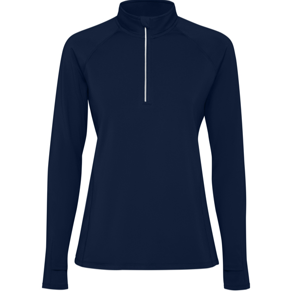 Sweatshirt dames, technisch donkerblauw met witte zipper