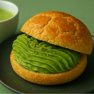 HK Style Pineapple Bun with Matcha Custard Filling 港式菠蘿抺茶吉士包