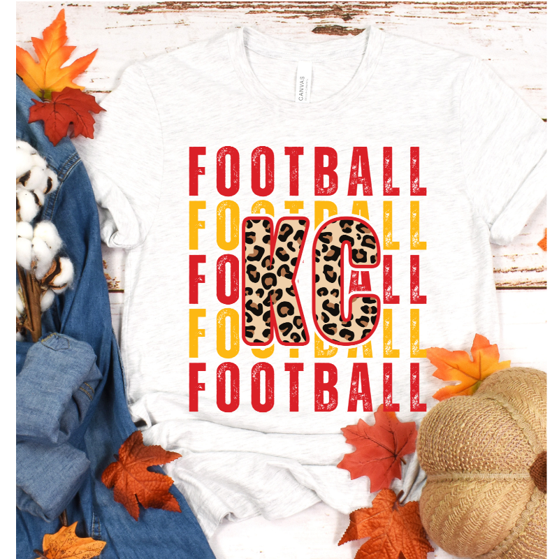 KC Football Leopard T Shirt