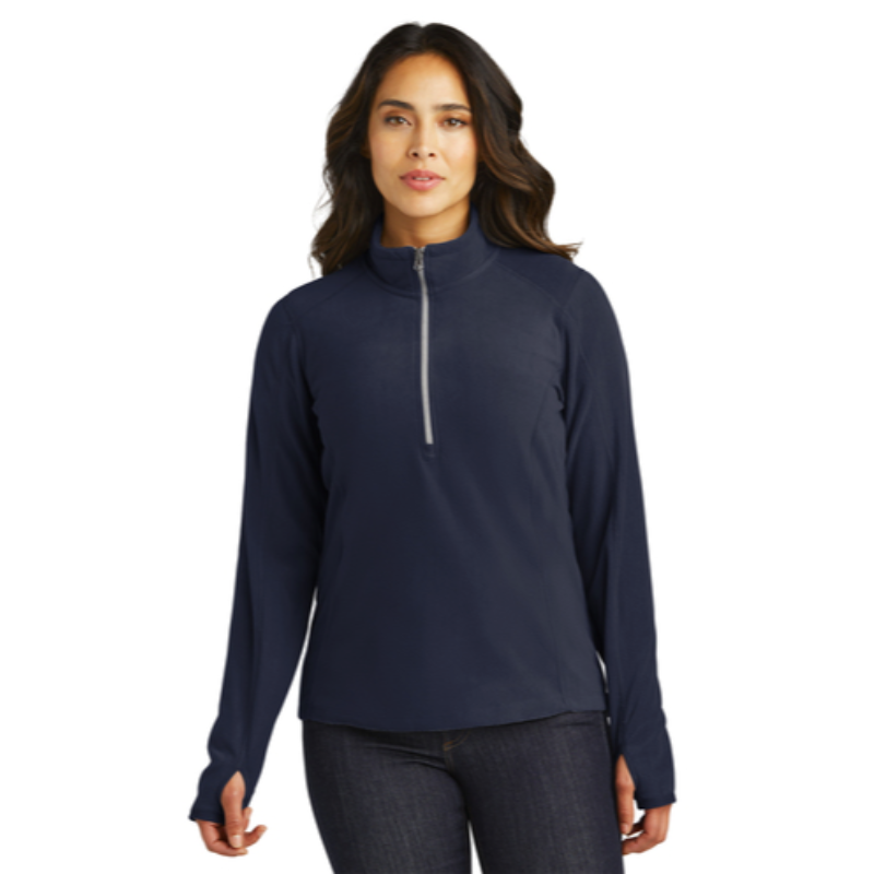 Ladies 1/4 Zip Fleece Navy Main Image