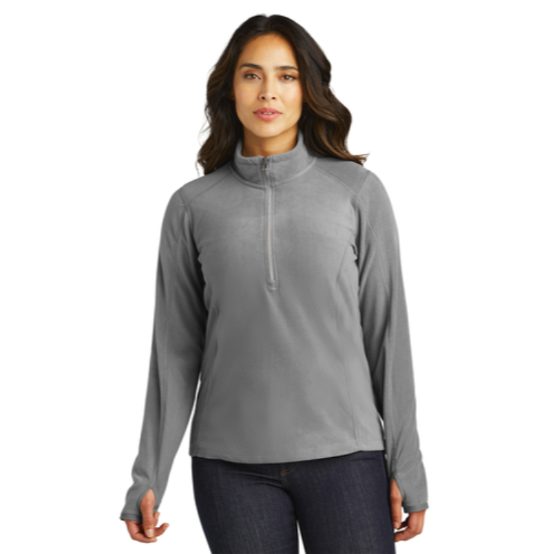 Ladies 1/4 Zip Fleece Grey Main Image