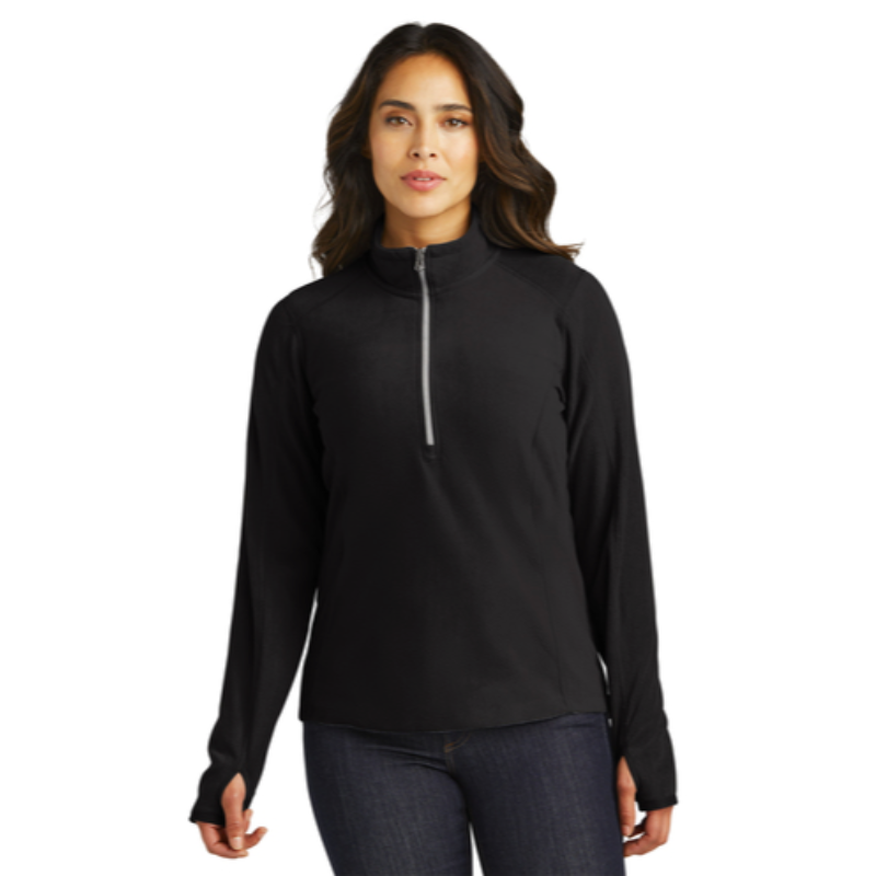 Ladies 1/4 Zip Fleece Black Main Image