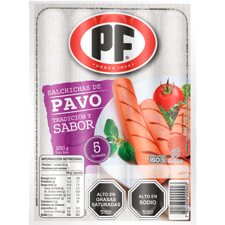 Salchicha De Pavo P.F 250g