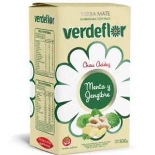 Yerba Mate Verde Flor Menta Jenjibre 500g