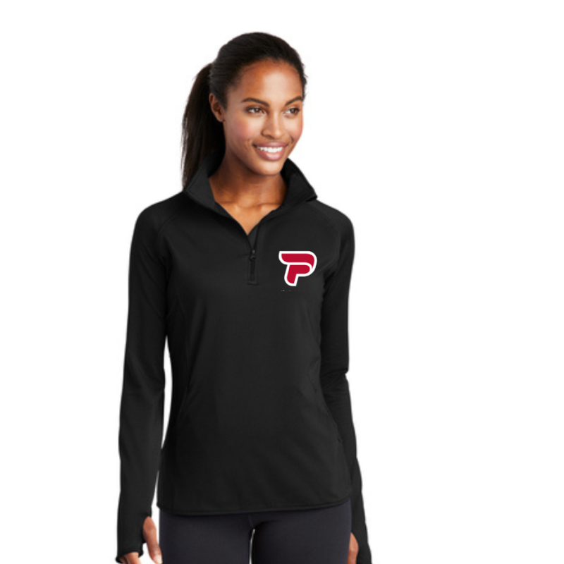 Black Ladies Stretch 1/2-Zip Pullover  Main Image