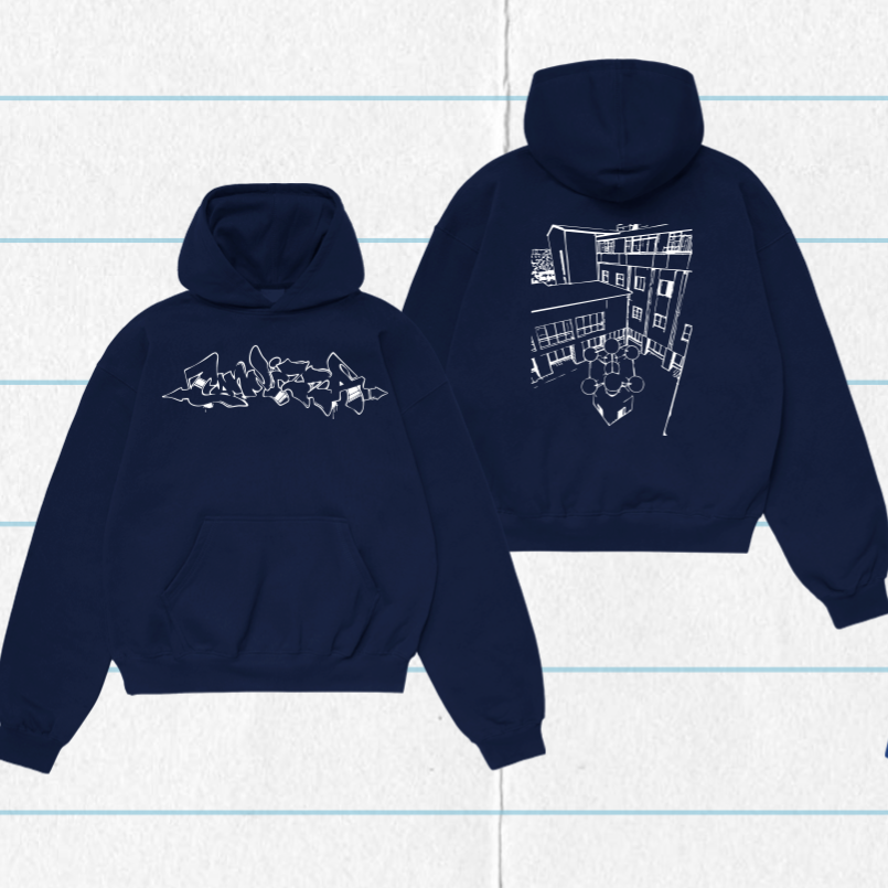 Felpa con cappuccio Blu scuro