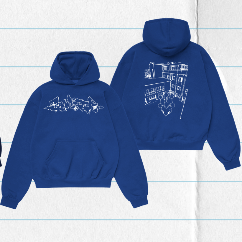 Felpa con cappuccio Blu