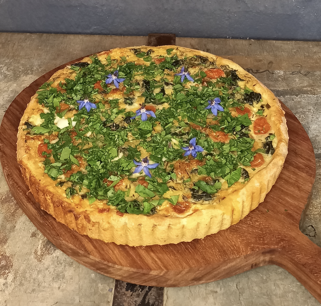 Large cherry tomato and bacon quiche - Gluten free available