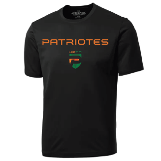 ATC Pro Team Short Sleeve Tee. S350- Noir- écriture Patriotes Logo Main Image