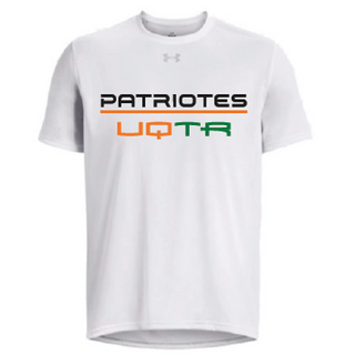 UA M's team tech shortsleeve- Blanc-écriture Patriotes UQTR