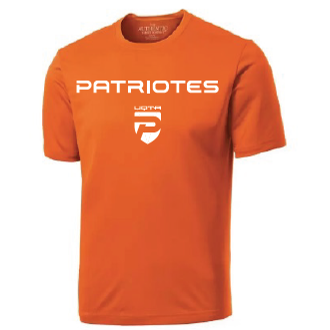 ATC Pro Team Short Sleeve Tee. S350- Orange- écriture Patriotes Logo Main Image