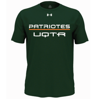 UA M's team tech shortsleeve- Vert-écriture Patriotes UQTR