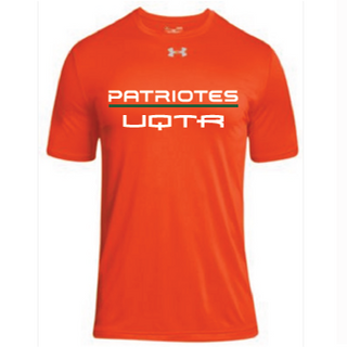 UA M's team tech shortsleeve- Orange-écriture Patriotes UQTR