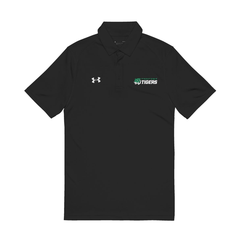 Tiger Logo Embroidered Under Armour Polo - Black