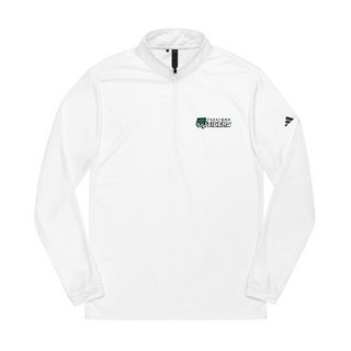 Tiger Logo Adidas Embroidered Quarter-Zip Pullover - White