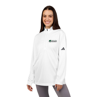 Tiger Logo Adidas Embroidered Quarter-Zip Pullover - White