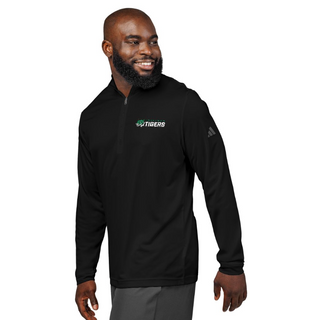 Tiger Logo Adidas Embroidered Quarter-Zip Pullover - Black