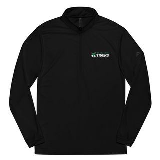 Tiger Logo Adidas Embroidered Quarter-Zip Pullover - Black