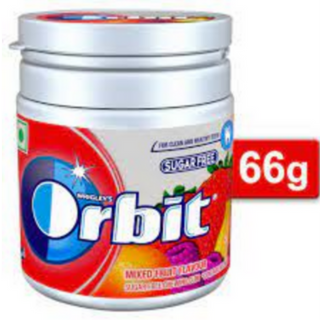 ORBIT SUGAR FREE MIXED FRUIT GUM 66 G MRP 150