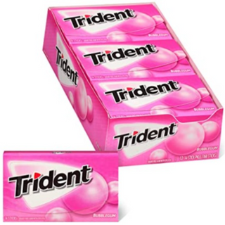 Trident BUBBLEGUM Sugar Free Mint, 14 Sticks (Pack of 12) Sale1200~(Imported) (Cost you 71.67/pc)