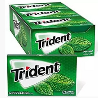 Trident SPEARMINT Sugar Free Mint, 14 Sticks (Pack of 12) Sale1200~(Imported) (Cost you 71.67/pc)