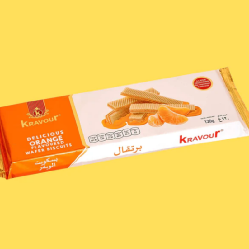 Kravour Orange Wafer Biscuits, 120g Main Image